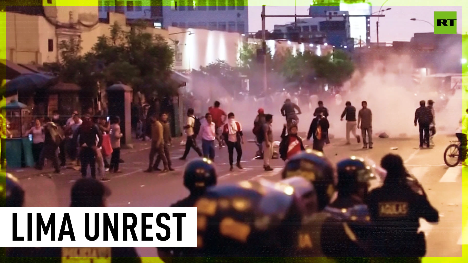 Tear gas flies as supporters of ousted president Castillo protest in Lima against Congress