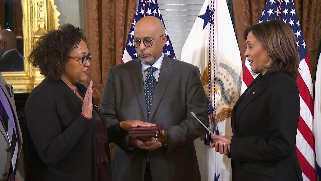 Vice President Harris Ceremonially Swears In Chair Maria Rosario Jackson