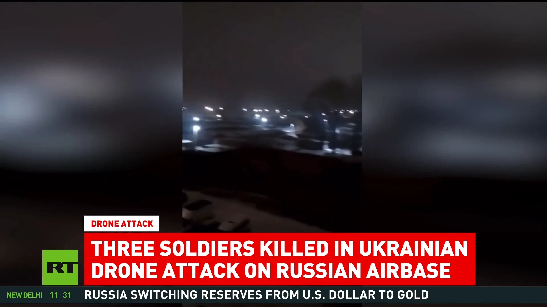 Ukrainian attack on Russian airbase leaves three soldiers dead