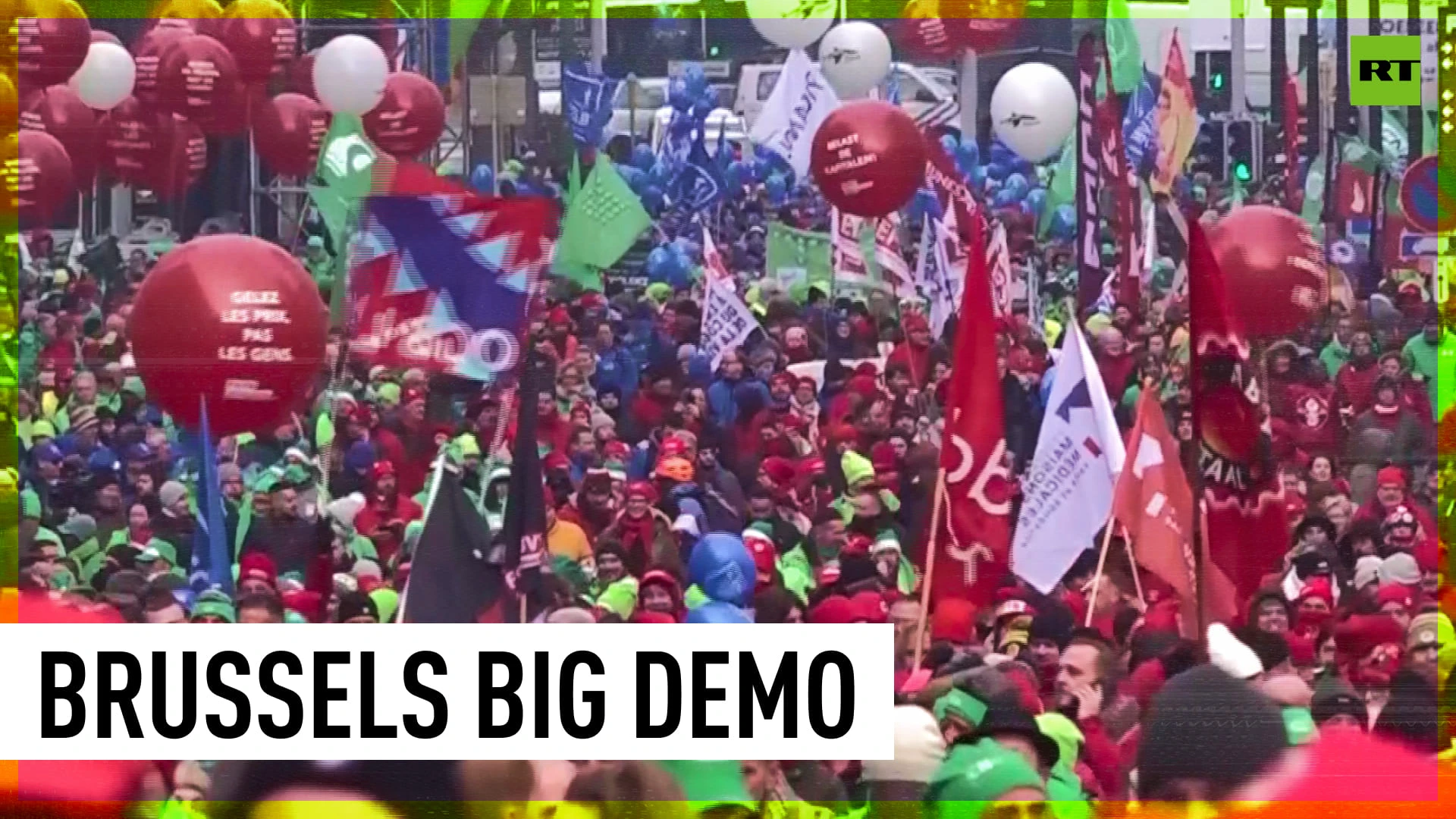 Thousands protest cost of living, disrupt public services in Brussels