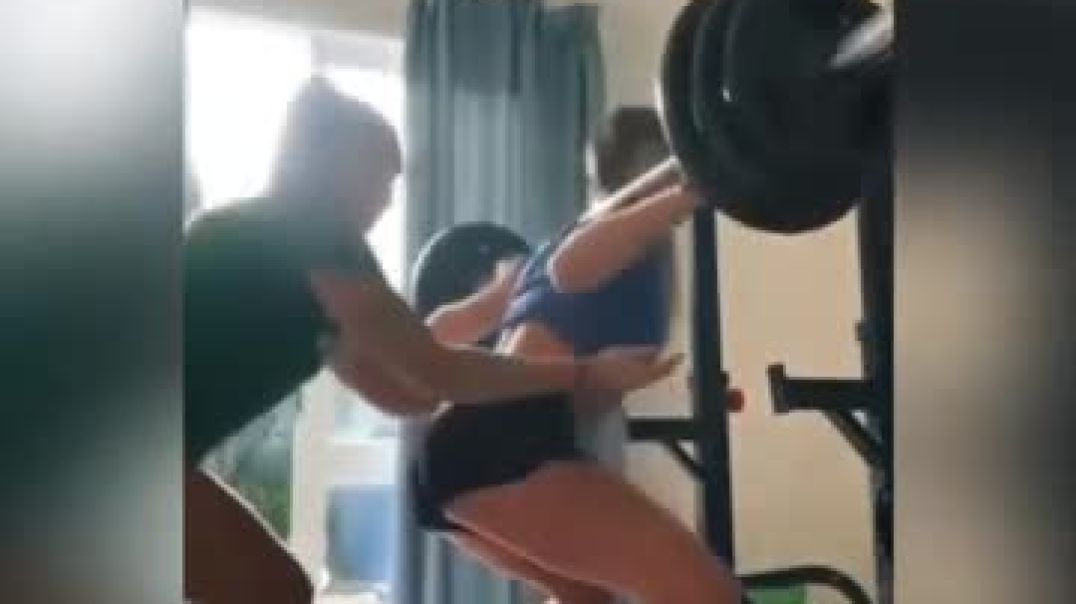 women try's to squat weights like man (hows equality going for you, lol