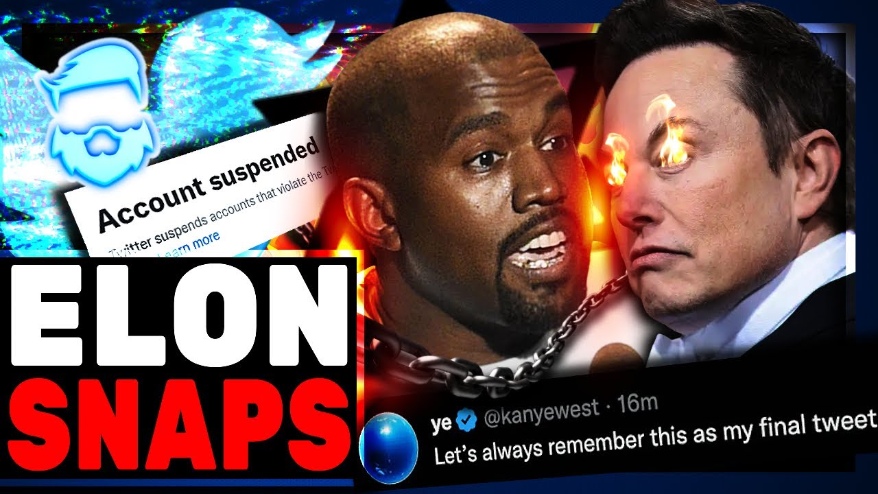 Elon Musk SNAPS & Bans Kanye West From Twitter Betraying His Commitment To Free Speech!