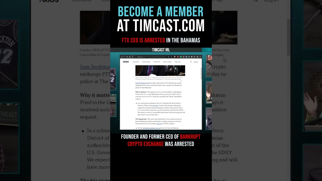 Timcast IRL - FTX CEO Is Arrested In The Bahamas #shorts