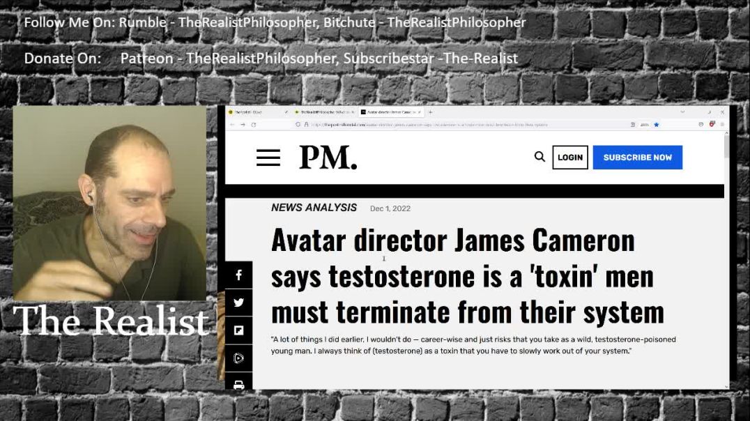 James Cameron Based Avatar 2 On Man Hate, Testosterone Is Poison!