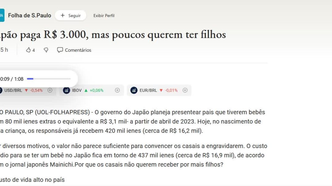 Japão pagando pra pessoas terem filhos