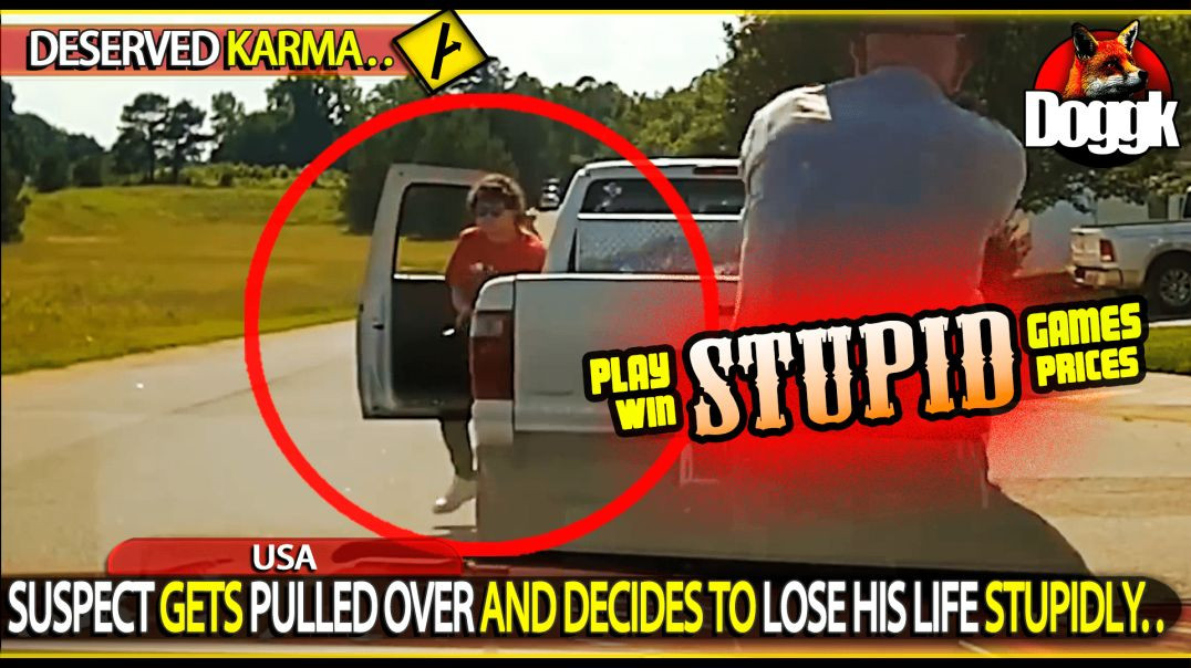 SUSPECT GETS PULLED OVER AND DECIDES TO LOSE HIS LIFE STUPIDELY.. (USA)