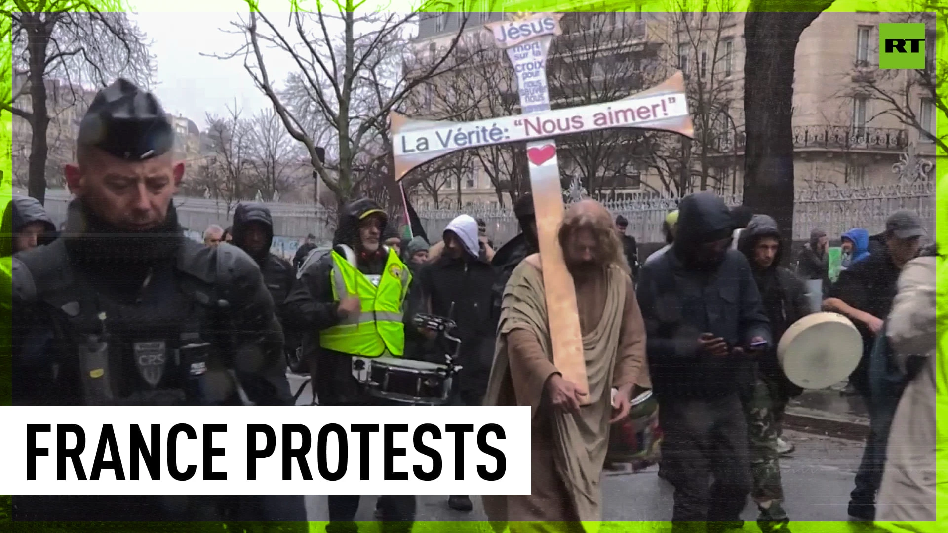 Protesters march against pension reform in Paris and Lyon