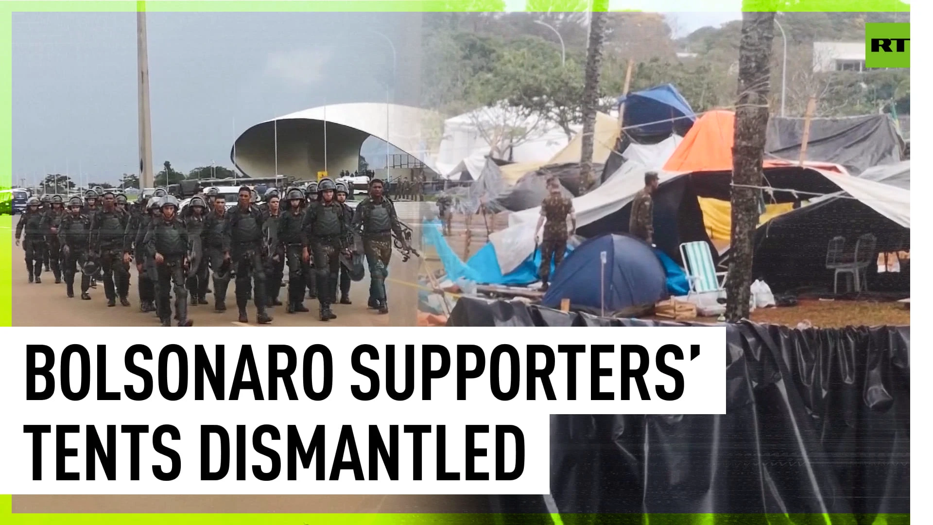 Tents of Bolsonaro supporters removed by military in Brasilia