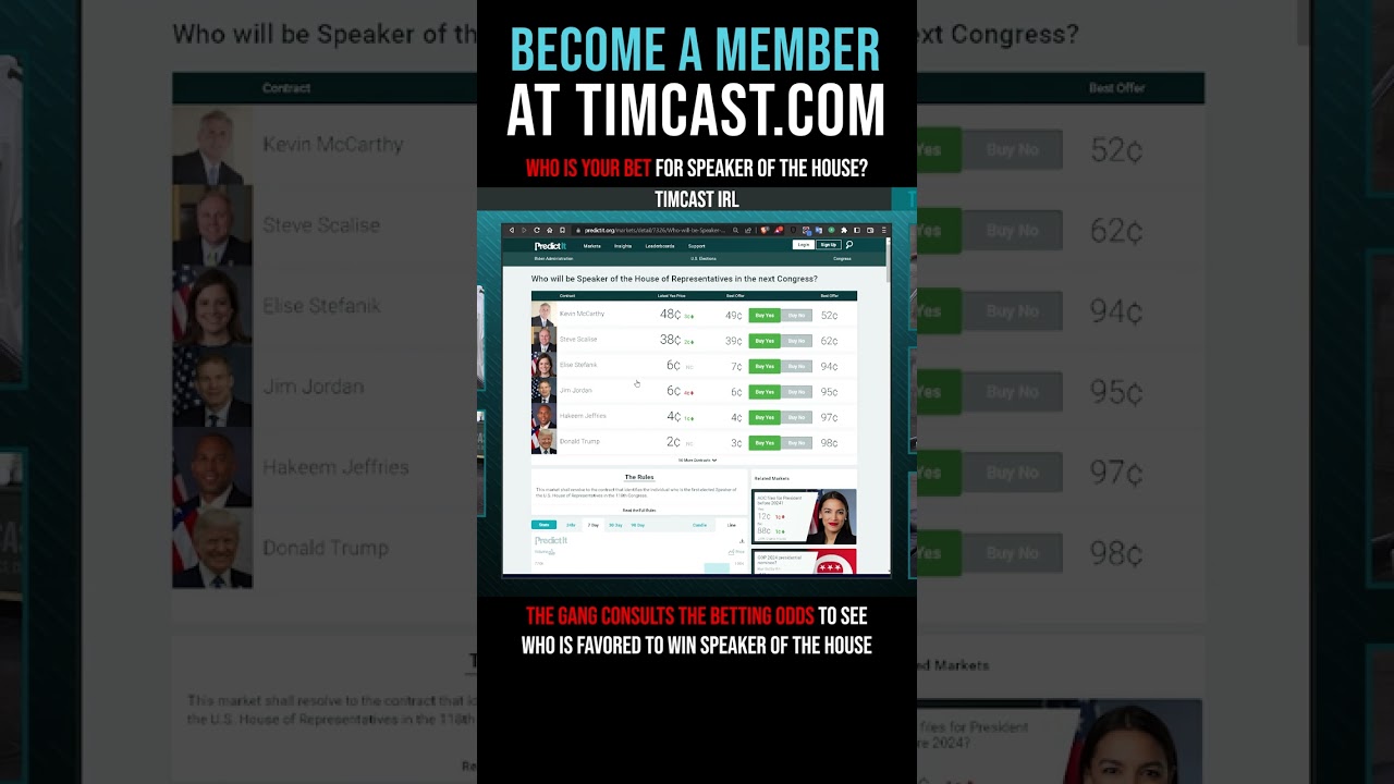 Timcast IRL - Who is Your Bet for Speaker Of The House? #shorts