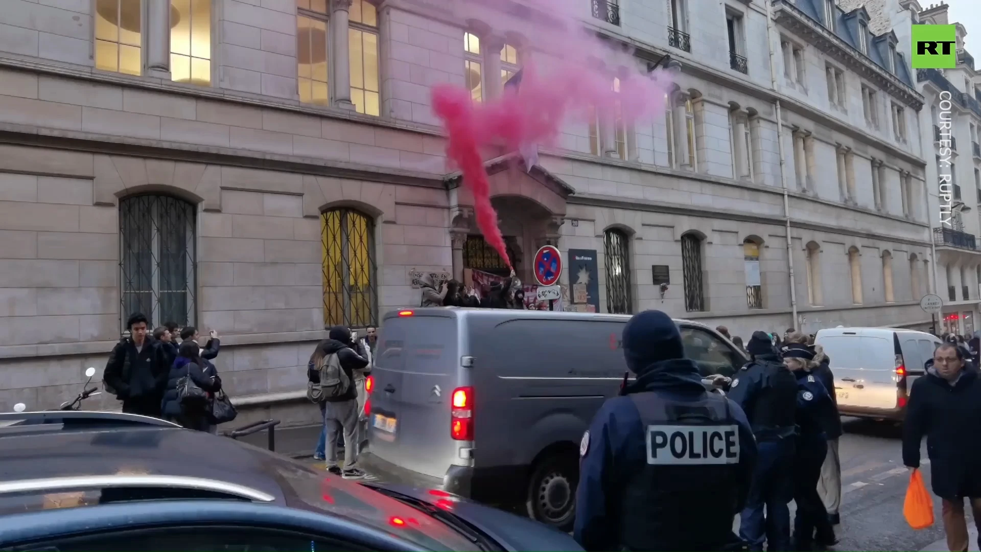 Students block school in protest against pension reform in France