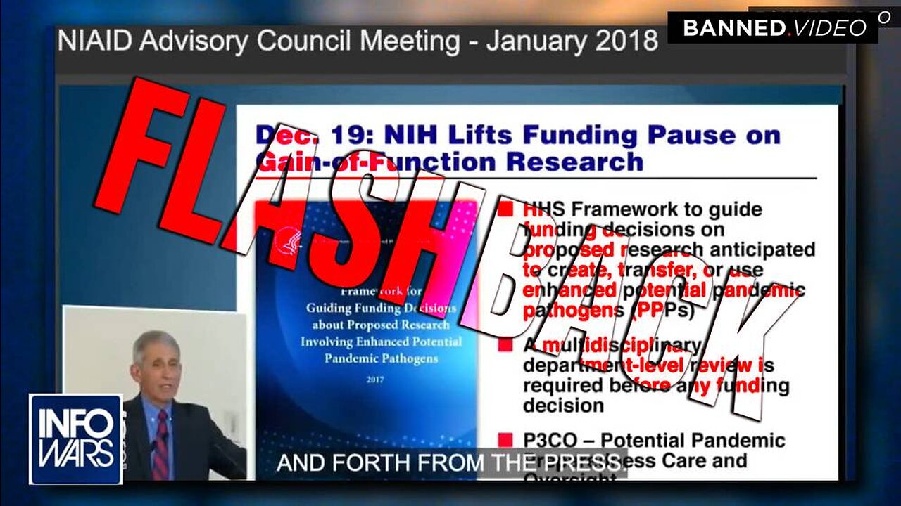 Video: Anthony Fauci ADMITS He Promoted Pandemic Gain Of Function