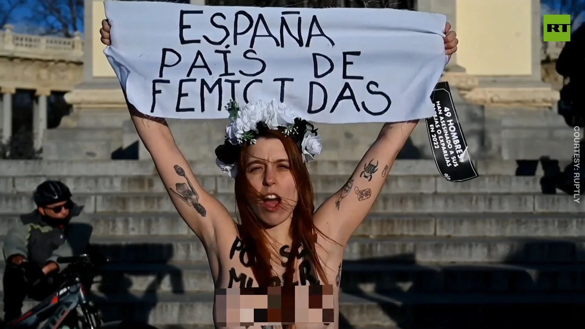 'Spain – country of femicide' | Femen activists protest in Madrid