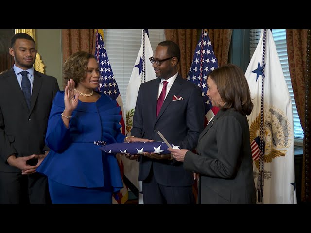 Vice President Harris Ceremonially Swears In Jessica Davis Ba as Ambassador to Côte d'Ivoire