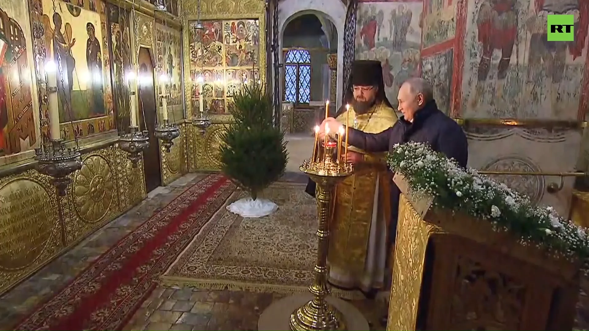 Putin attends Christmas service in Kremlin’s Annunciation Cathedral