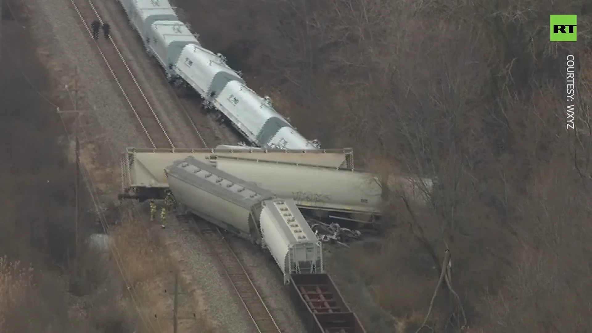 Train with hazardous materials derails near Detroit