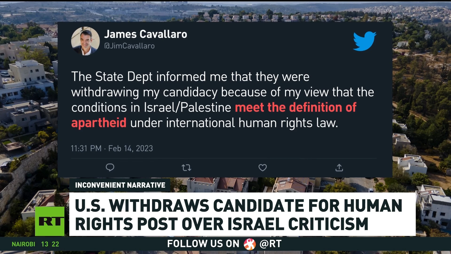 Criticism of Israel gets human rights activist's candidacy withdrawn