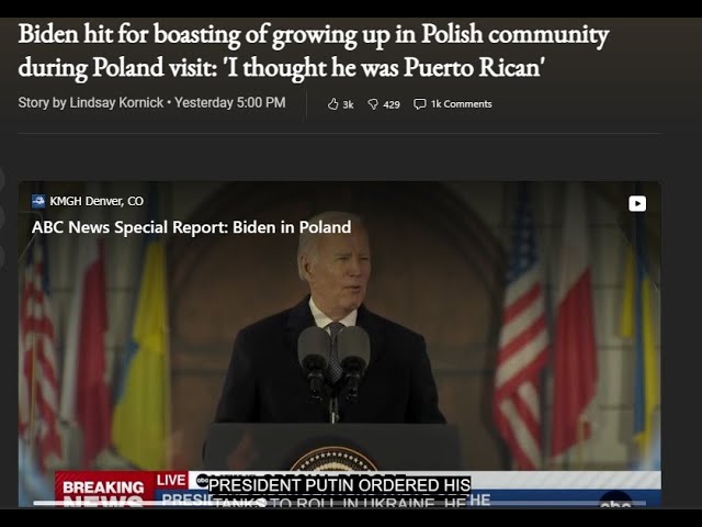 Biden Caught Telling Lies About Childhood Upbringing During Polish Visit!