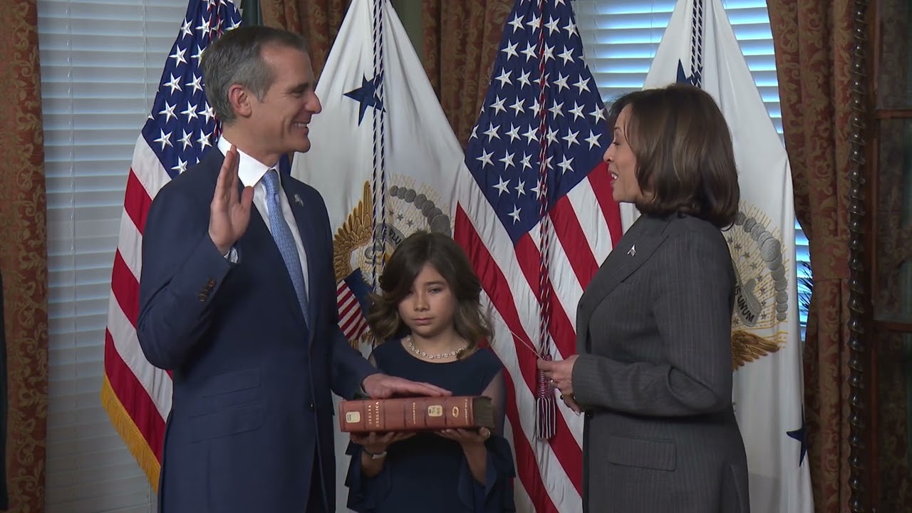 Vice President Harris Ceremonially Swears In Eric Garcetti as Ambassador to India