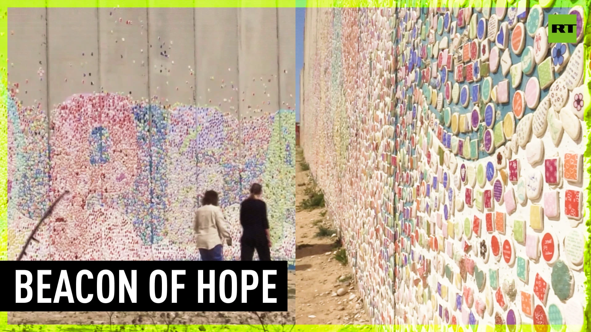 Artist turns concrete wall on border between Israel and Gaza into peace message