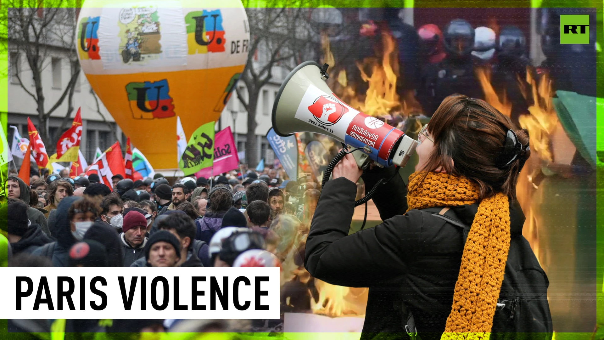 Violence in Paris as thousands rally against pension reform