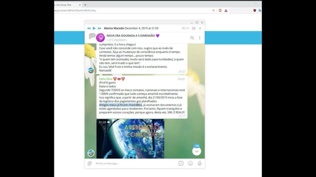 Modus operandi do estelionato do GESARA/NESARA no Telegram #2