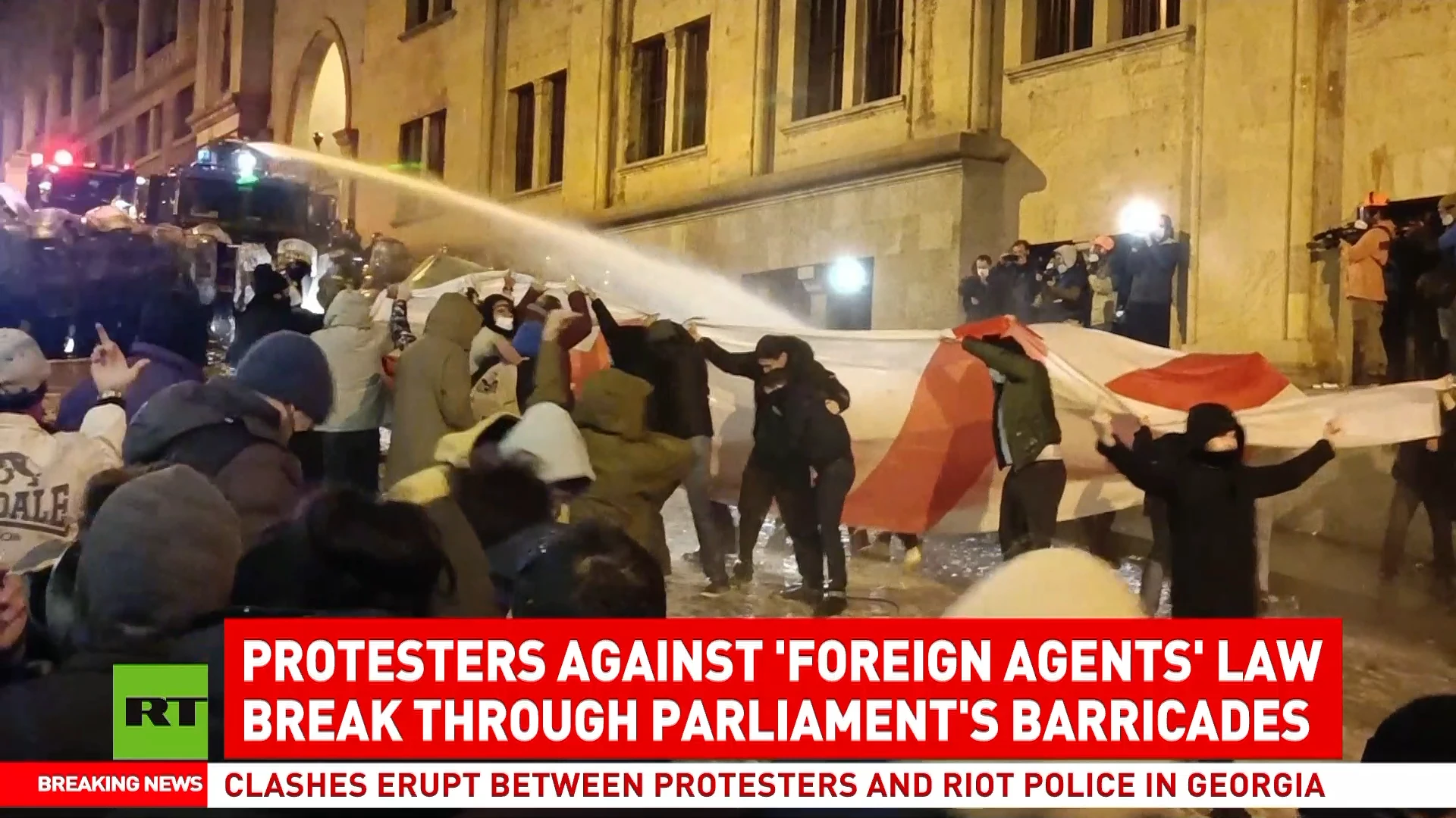 Tbilisi protesters against ‘Foreign agents’ law break through Parliament’s barricades