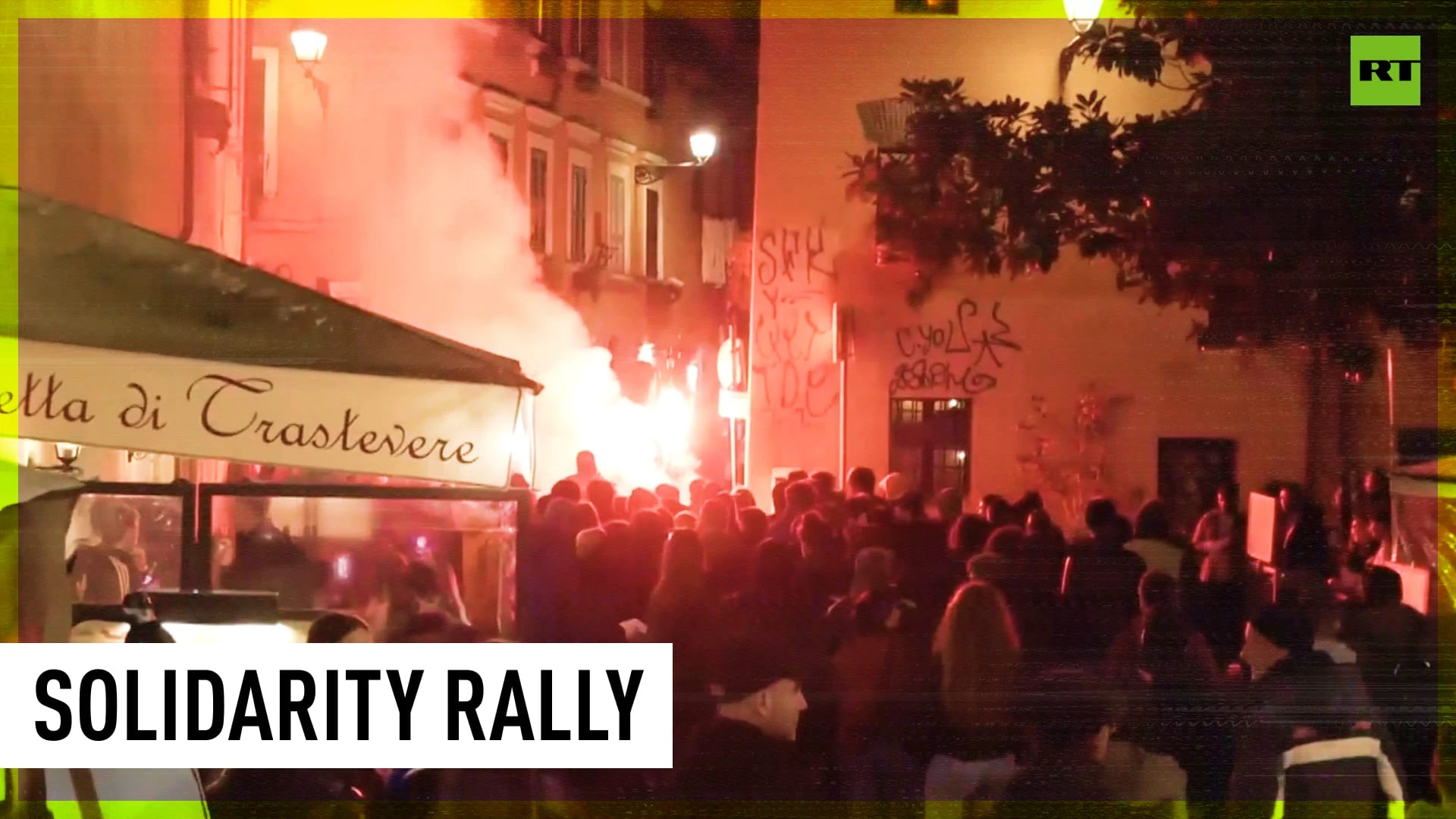 Dozens rally in solidarity with imprisoned anarchist in Rome