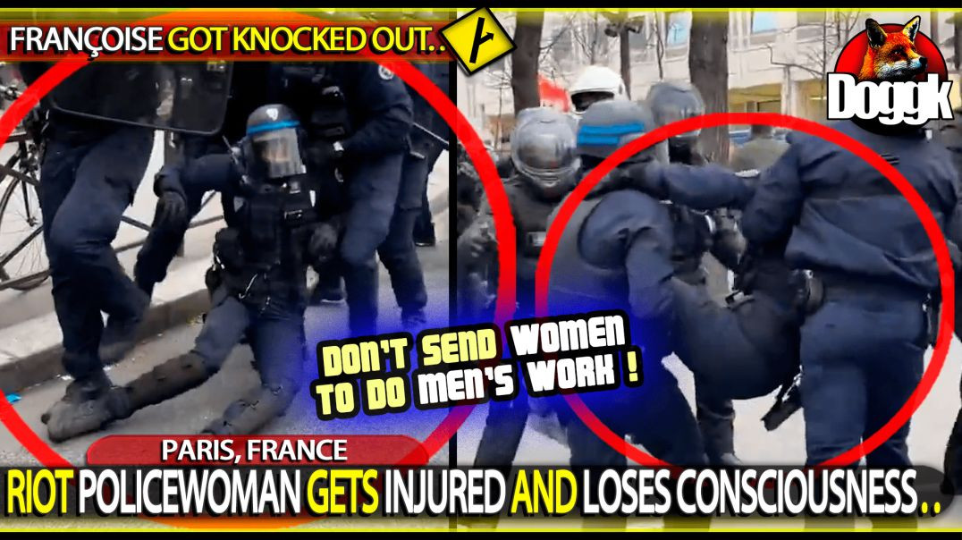 RIOT POLICEWOMAN GETS INJURED AND LOSES CONSCIOUSNESS.. (PARIS, FRANCE)