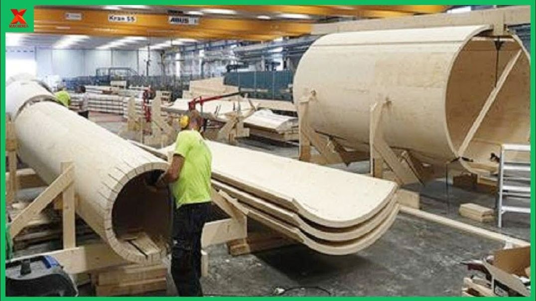 Incredible Modern Automatic Wood Processor Production Factory. Wooden Cable Drums Production Line