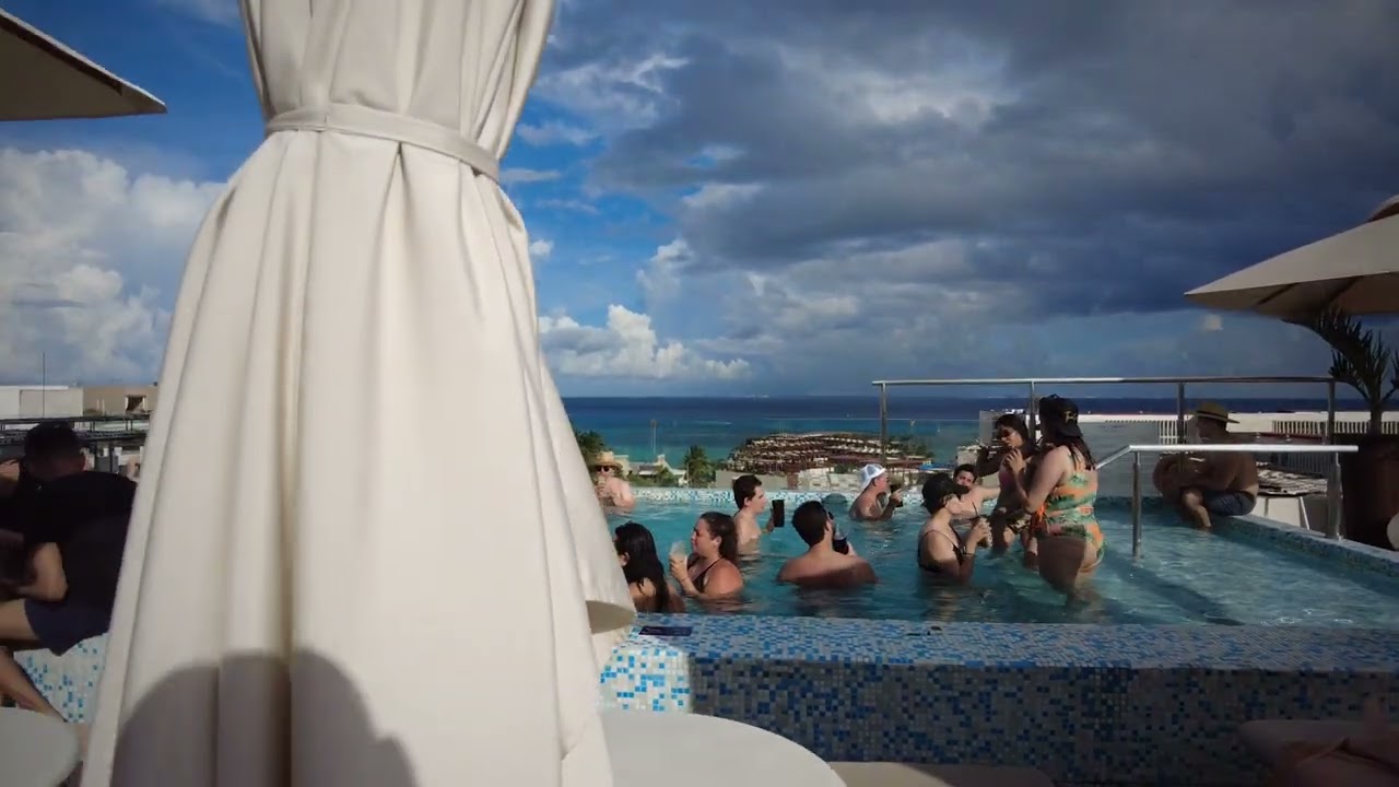 Lounging at The Reef 28 Hotel Rooftop in Playa del Carmen, Mexico ??