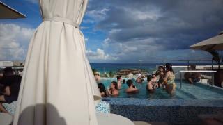 Lounging at The Reef 28 Hotel Rooftop in Playa del Carmen, Mexico ??