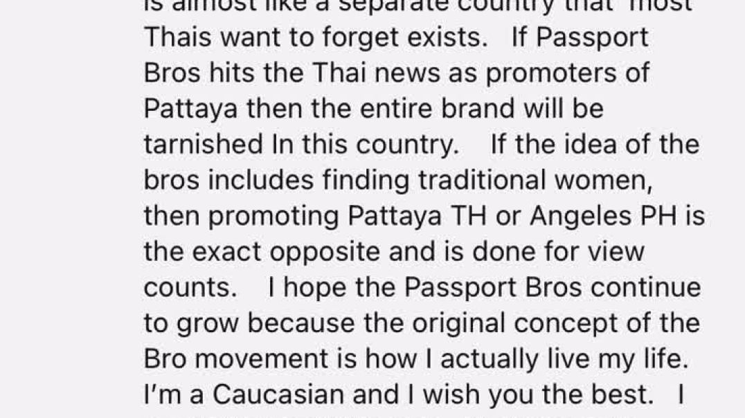 White Investor In Pattaya Thailand Is Deathly Afraid Passport Bros Will Ruin His Investments