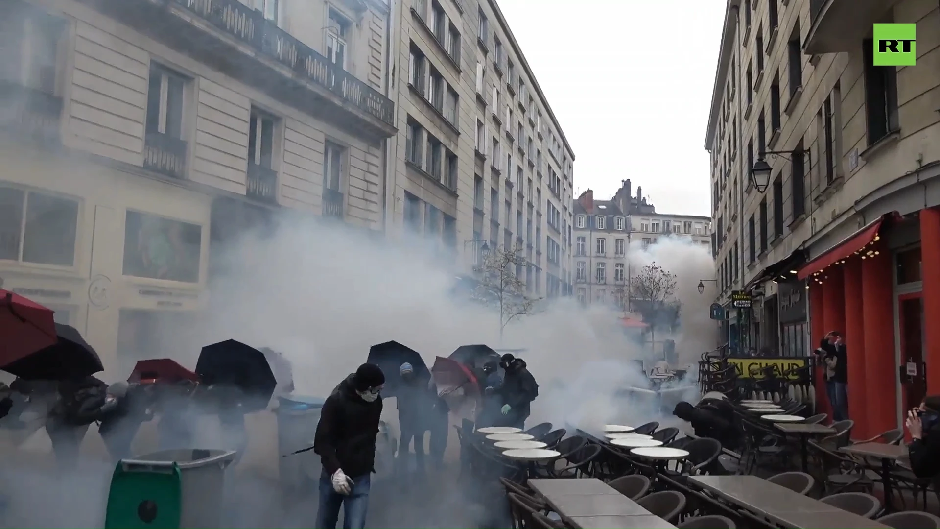 Tensions run high at protest against Macron’s pension reform in Nantes