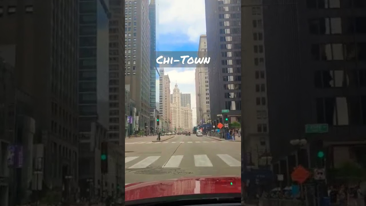 Summer drive across downtown Chicago