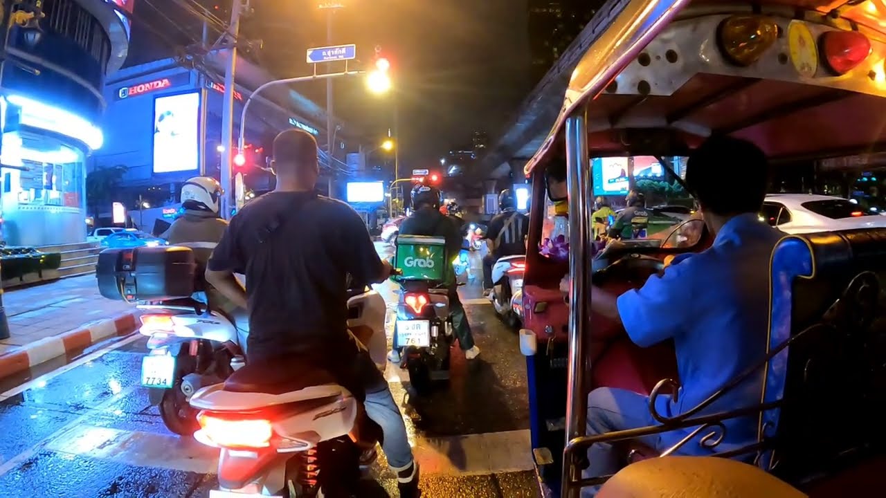 Speeding through Bangkok on a Tuk Tuk