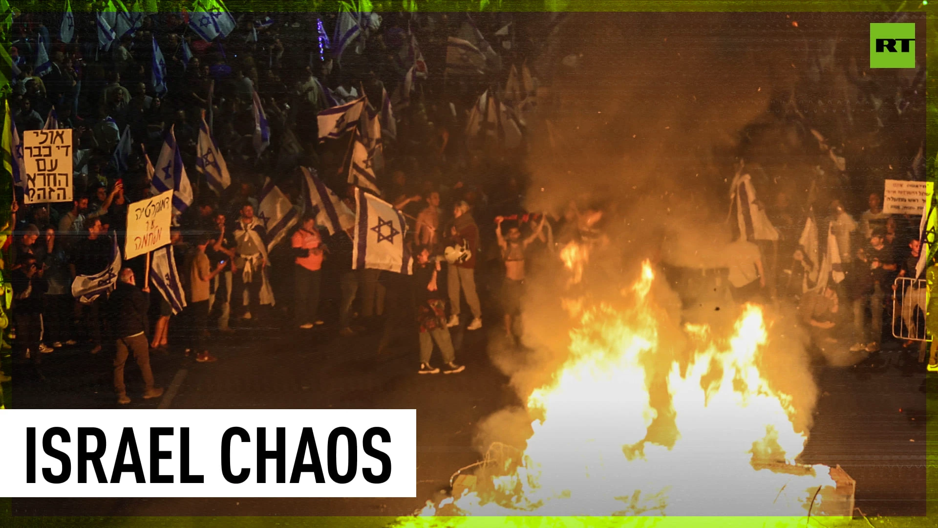 Clashes erupt as protesters block highway in Tel Aviv