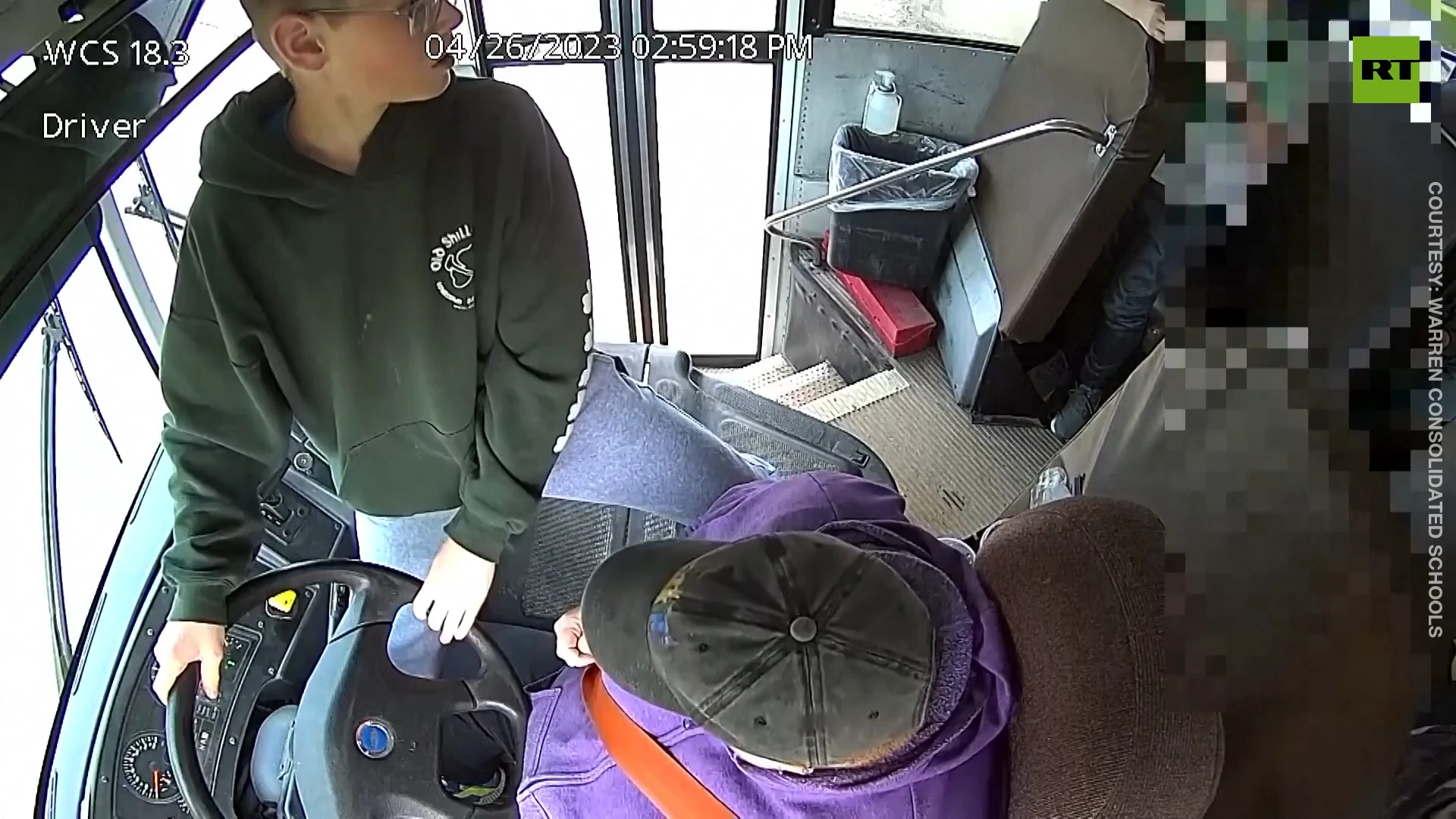 Seventh-grader saves school bus after driver passes out