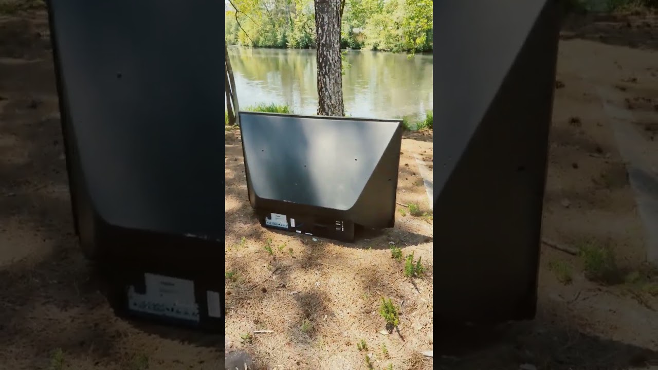 GIANT TV DUMPED AT THE LAKE!