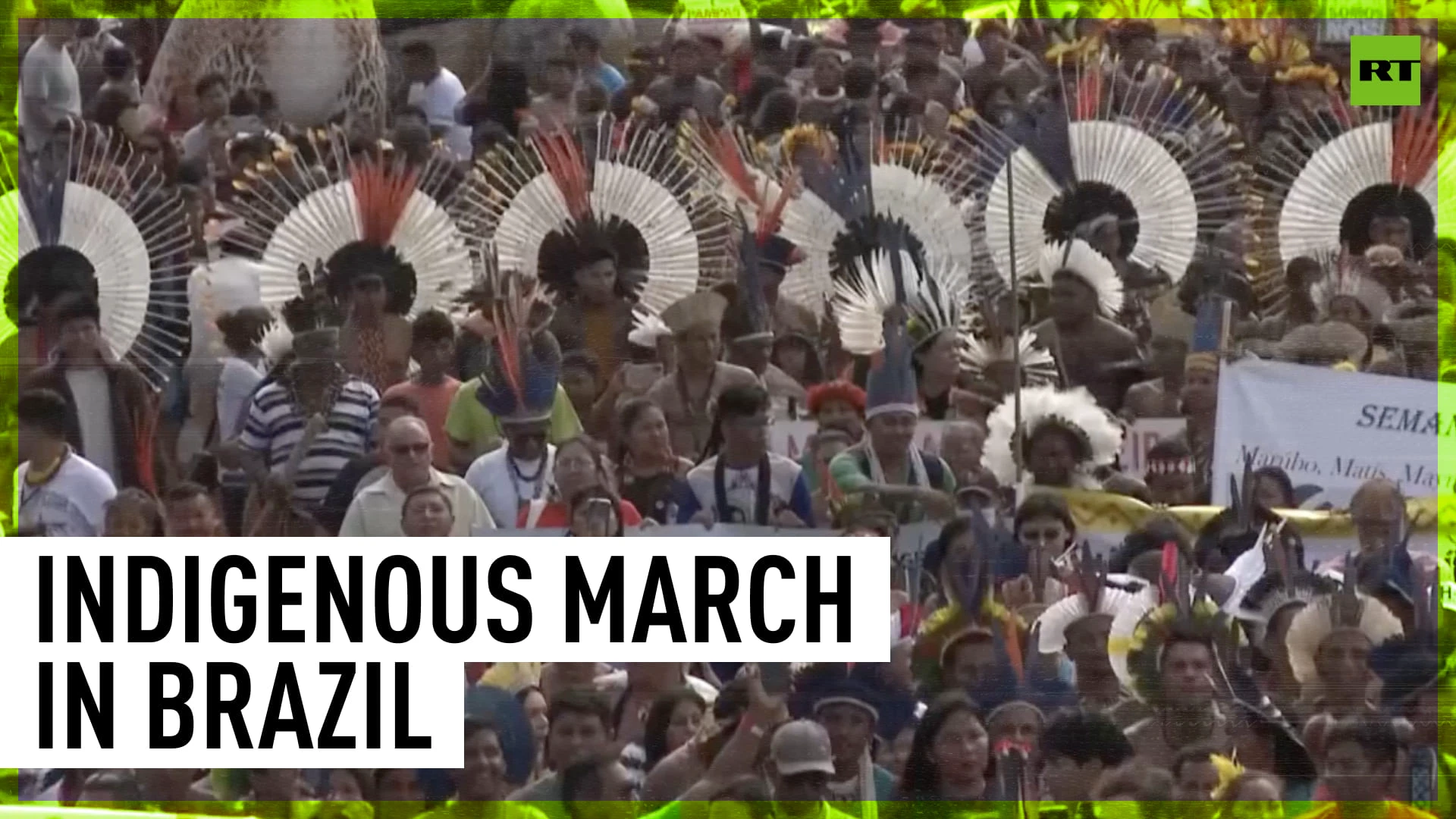 Indigenous protesters march on Brazil Congress