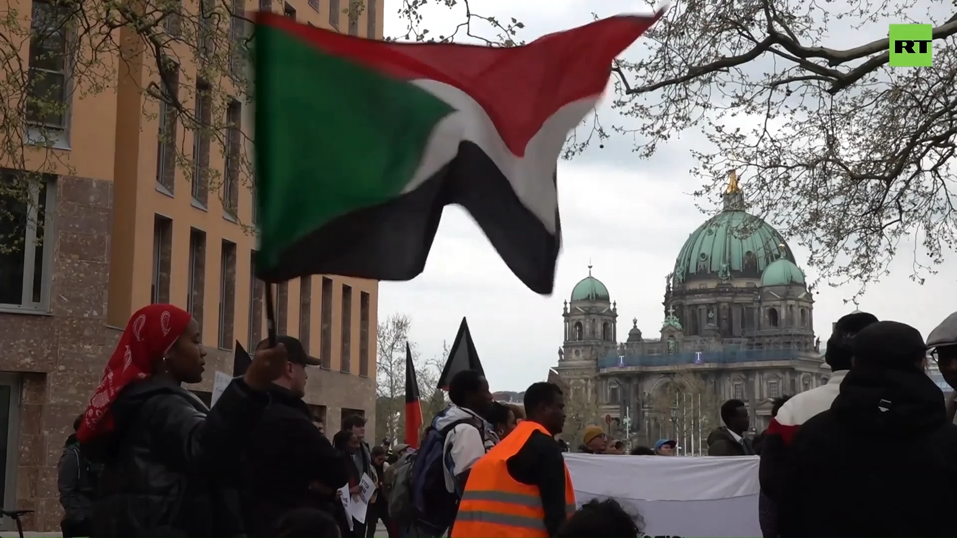 People demonstrate in Berlin against the conflict in Sudan