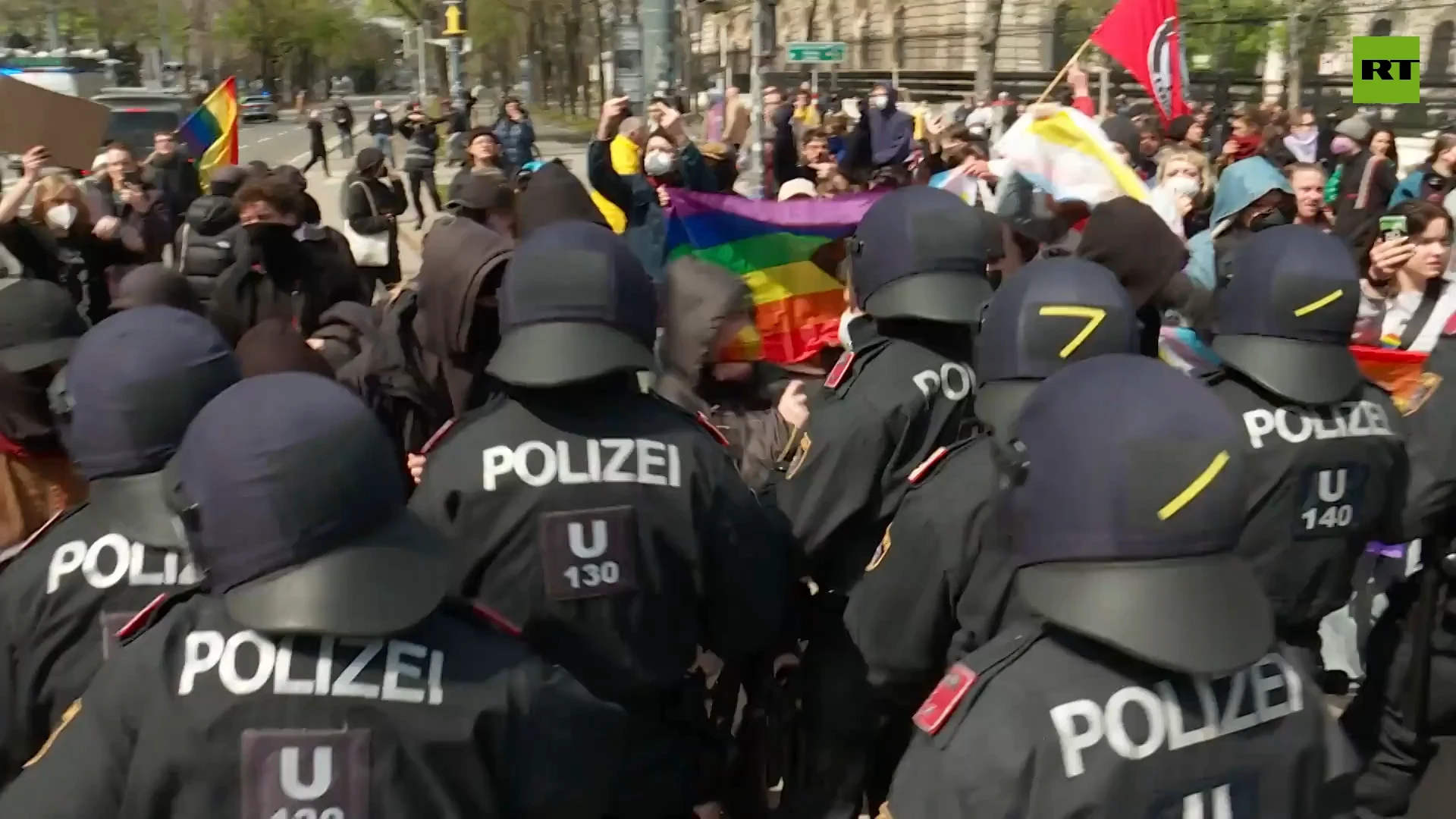 Clashes erupt at protest against 'Drag Queen Story Hour' in Vienna