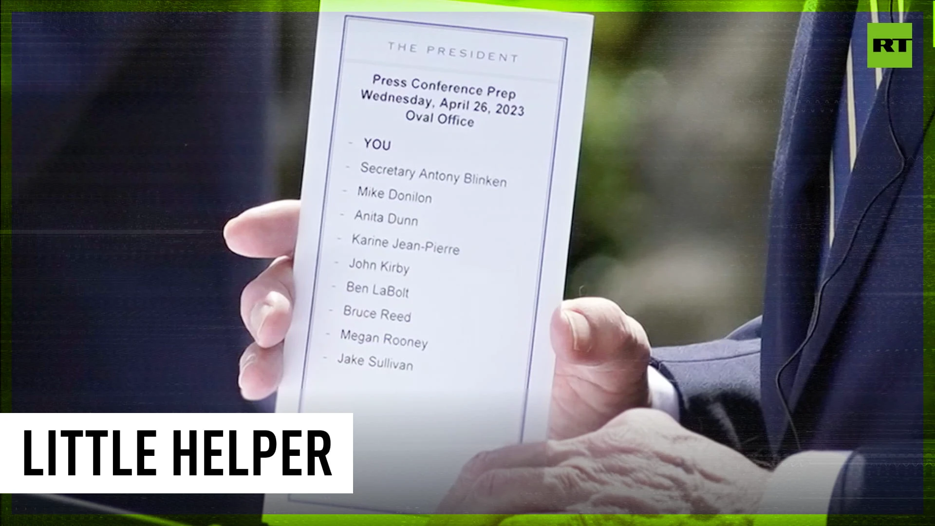 Biden caught using cheat sheet for press Q&A