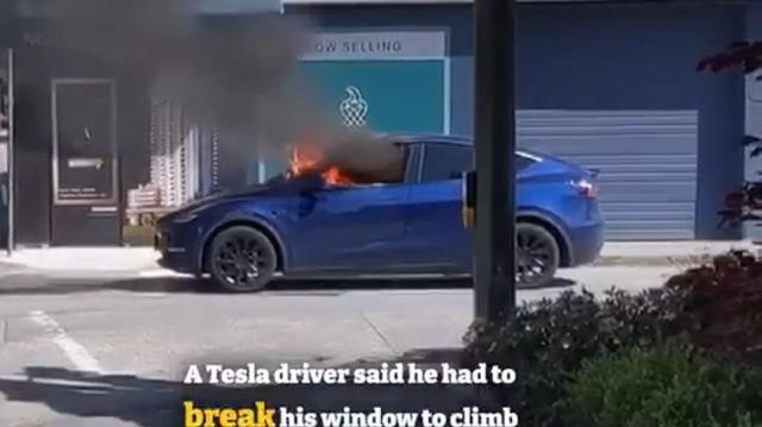 Tesla => Battery Fire => Power Loss => Doors Won't Open = Drive Cannot Escape Burning Car