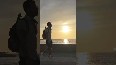 Mazatlan sunset on malecon