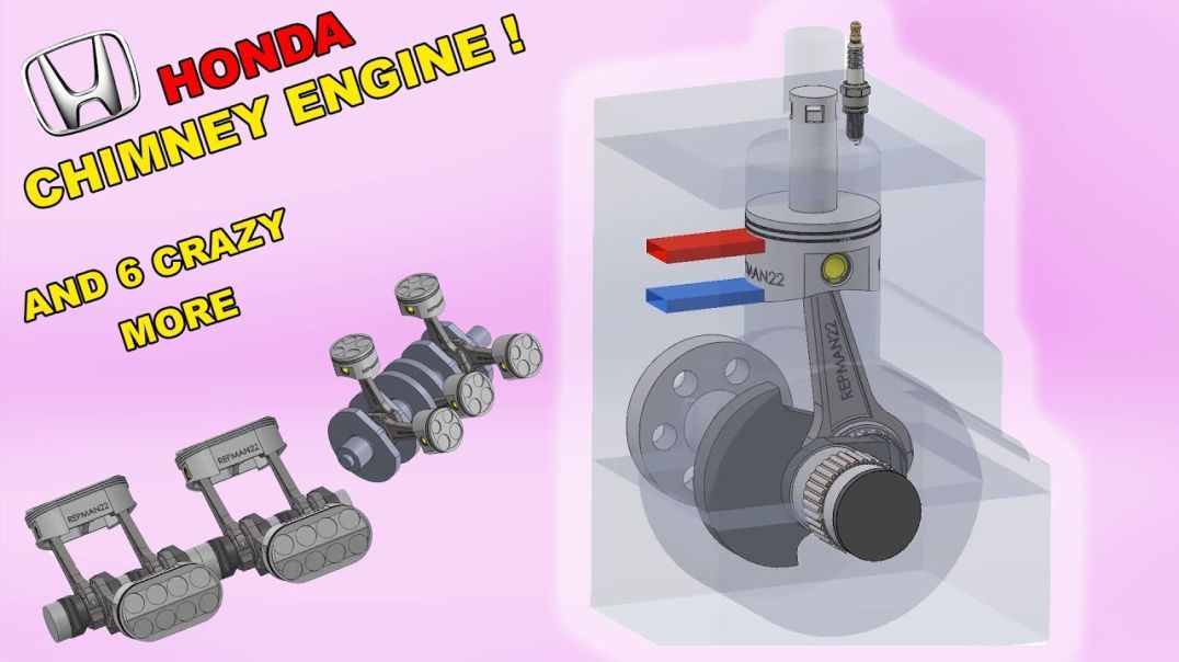 How the Honda Chimney Engine Works in 3D + 3:40 Honda 6 Cyl 18K RPM 250cc racing bike on the track.