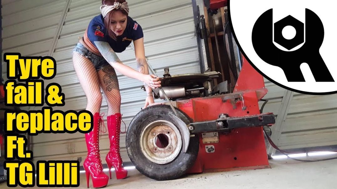 Dumb Fuck Man - TRAINS - Dumb Fuck Woman (Dressed like a slut and in high heels in a workshop)