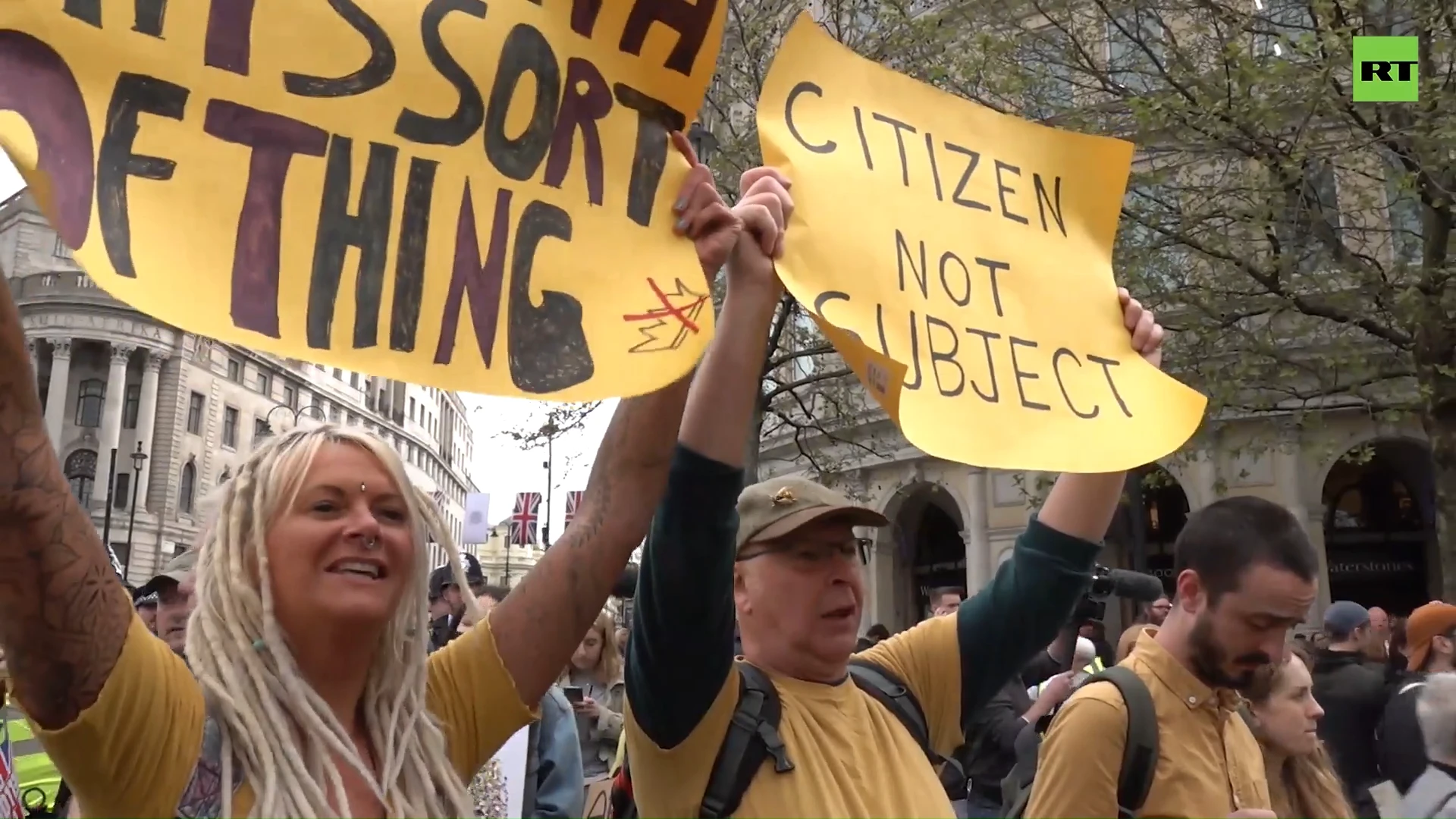 Anti-monarchy protesters rally in London