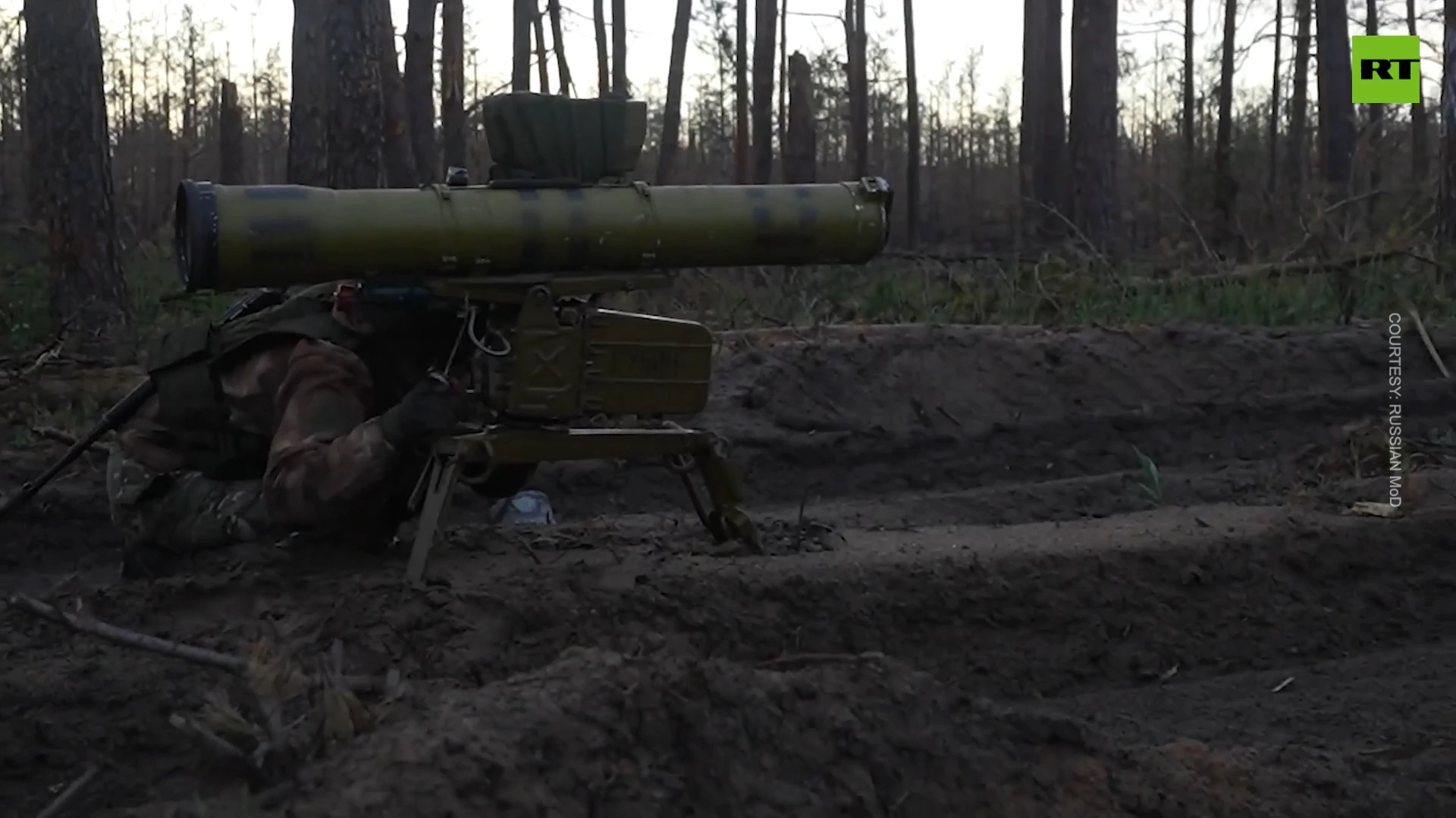 Russian ATGM in action amid military operation