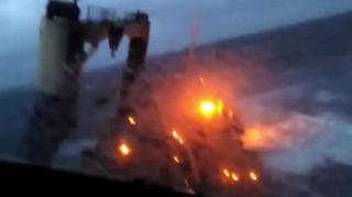 Electrical cars taking fire on cargo boat because of salty water.