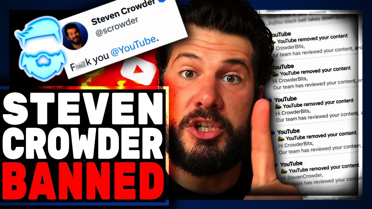 Steven Crowder BANNED By Youtube Over Alex Jones Incident! May Be It For Louder With Crowder On YT